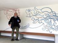Wandmalerie im Wetterhaus Borgwedel